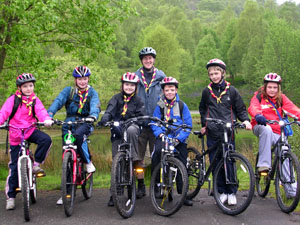 Scouts from 1st Bellshill & Mossend setting off on a sponsored cycle
